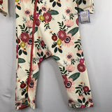 Size 18-24m: Stonz Creme/Colorful Flowers 1pc Rash Guard Suit