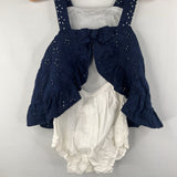 Size 18-24m: Janie and Jack Navy/White Eyelet 2pc Blouse/Bloomers
