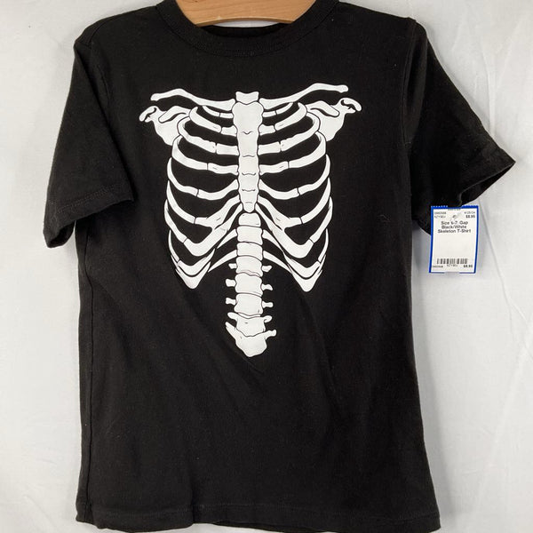 Size 6-7: Gap Black/White Skeleton T-Shirt