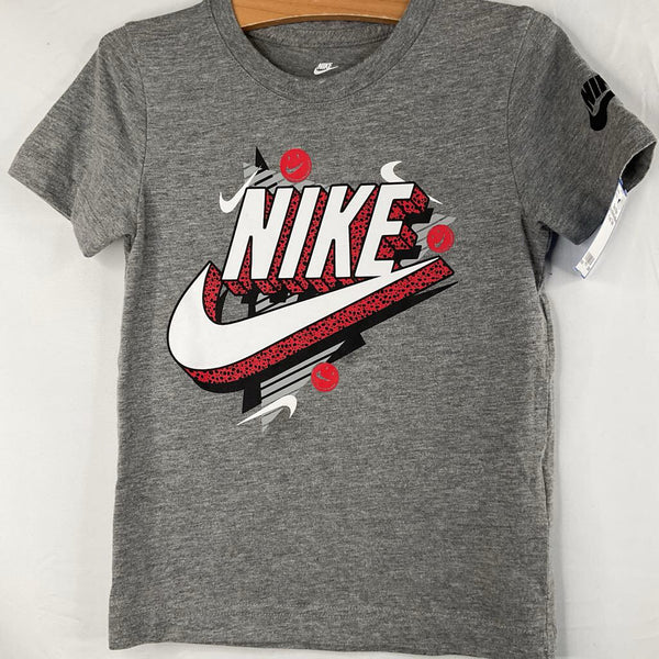Size 4: Nike Grey/White/Red/Black Logo T-Shirt
