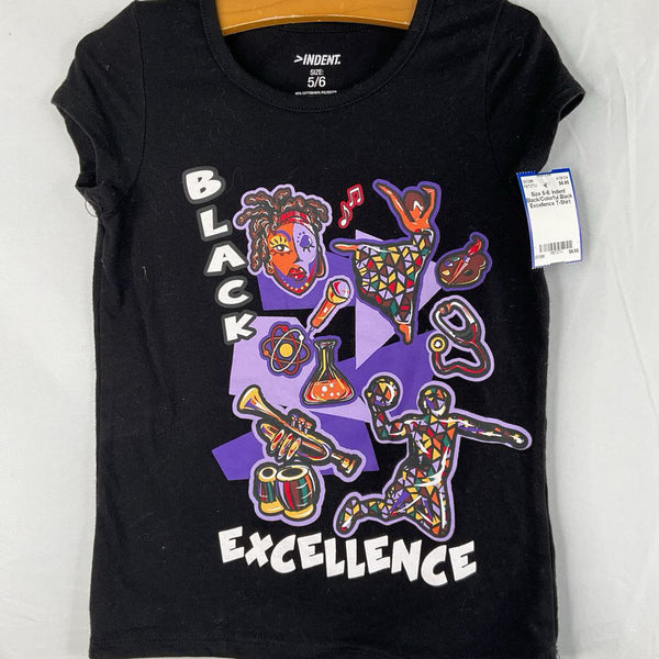 Size 5-6: Indent Black/Colorful Black Excellence T-Shirt