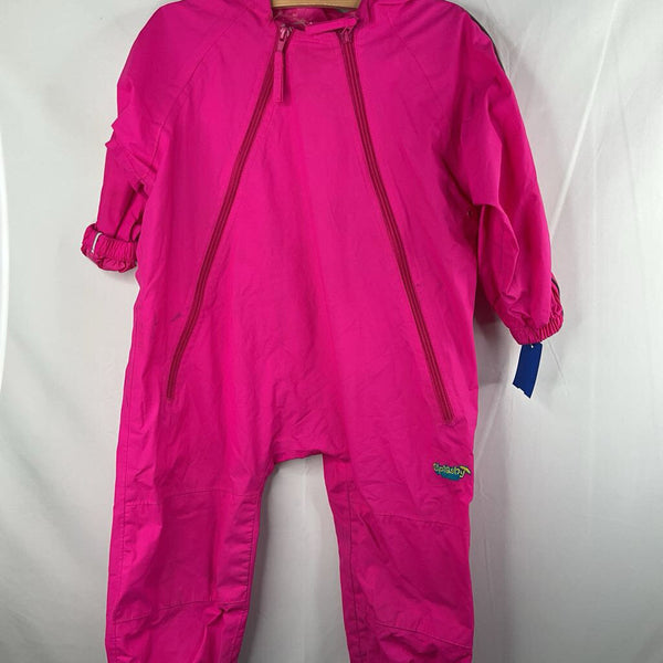 Size 2: Splashy Neon Pink Rain Suit