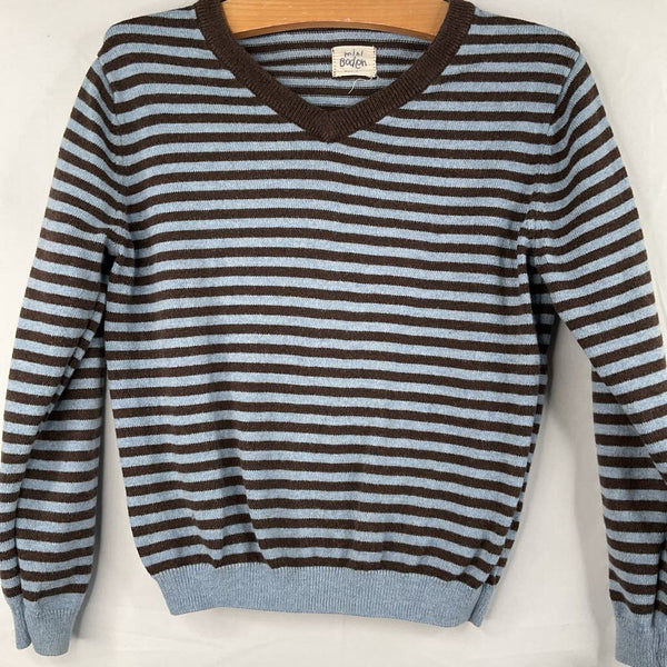 Size 4-5: Boden Blue/Brown Striped V-Neck Sweater