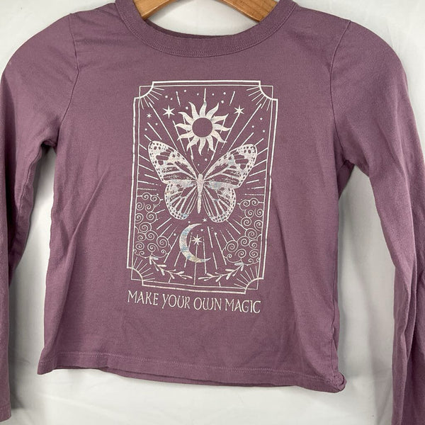 Size 8: Gap Purple/Silver 'Make Your Own Magic' Long Sleeve Shirt