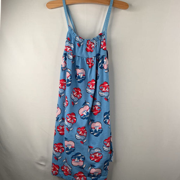 Size 6-7 (120): Hanna Andersson Blue/Pink/Red Sailing Flowers Sun Dress