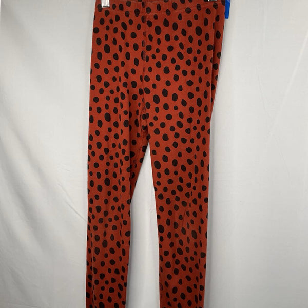 Size 8 (130): Hanna Andersson Orange/Black Spots Leggings