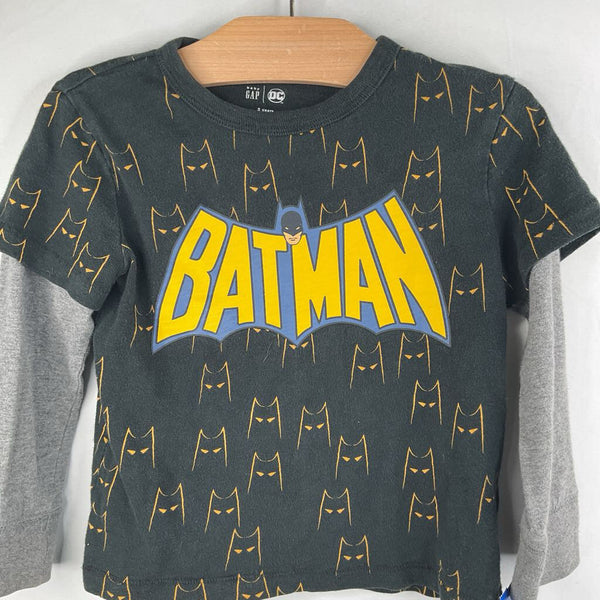 Size 3: Gap Black/Yellow/Grey Batman Long Sleeve Shirt