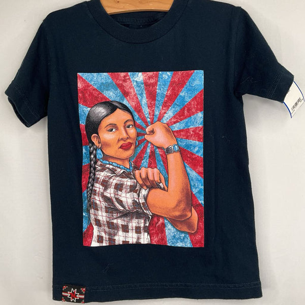 Size 6-7: Nsrgents Navy/Colorful Warrior Wombyn T-Shirt