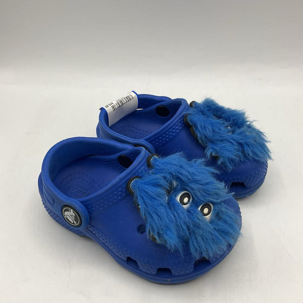 Size 6: Crocs Blue Monster Adjustable Strap Sandals