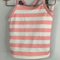 Size 4 (100): Hanna Andersson Pink/White Striped 2pc Swim Suit