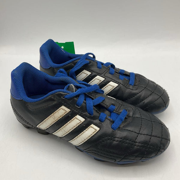 Size 12.5: Adidas Black/White/Blue Lace-Up Indoor Cleats