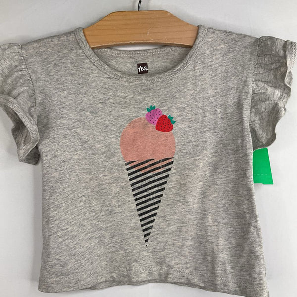 Size 18m: Tea Grey/Black/Pink Strawberry Ice Cream T-Shirt