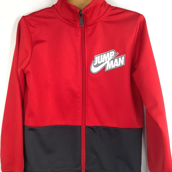 Size 5-6: Nike Red/Black/White 'Jump Man' Zip-Up Track Jacket