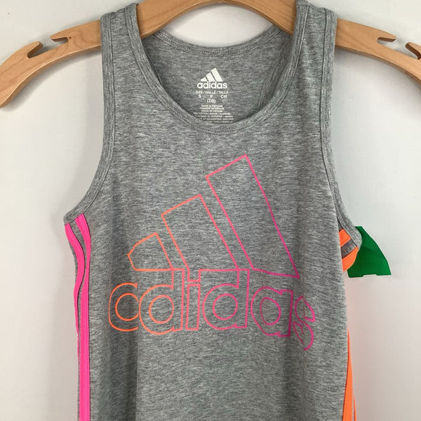 Size 7-8: Adidas Grey/Neon Orange/Pink Tank Dress