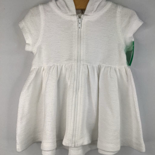 Size 6m: Tucker + Tate White Terry Cloth Hooded Cover Up Dress
