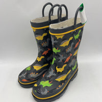 Size 7-8: Western Chief Grey/Colorful Dinos Rain Boots
