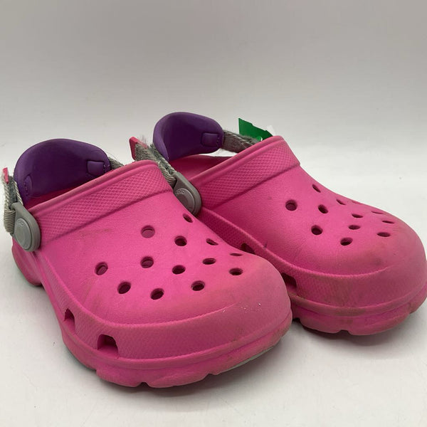 Size 10: Crocs Pink Adjustable Velcro Strap Sandals
