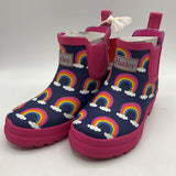 Size 10: Hatley Navy/Pink/Rainbows Rain Boot NEW w/ Tags