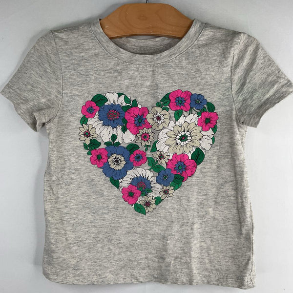 Size 4-5: Gap Grey/Colorful Flower Heart T-Shirt