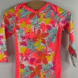 Size 6-12m: Coolibar Colorful Neon Flowers 1pc Rash Guard Suit