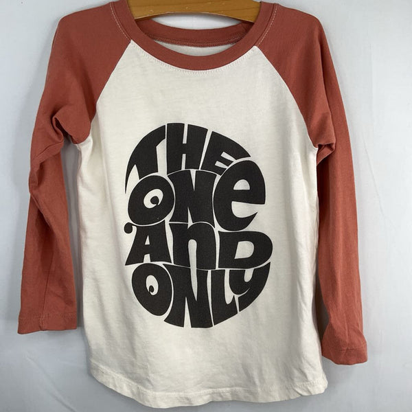 Size 5-6: Tiny Whales Creme/Orange 'The One and Only' Long Sleeve Shirt