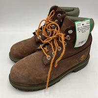 Size 2Y: Timberland Brown/Green/Orange Trim Lace-UP Boots