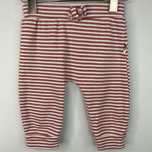 Size 6-9m: Rabbit + Bear Red/White Striped Cozy Pants