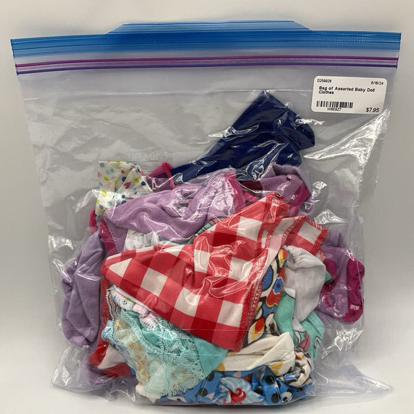 Bag of Assorted Baby Doll Clothes