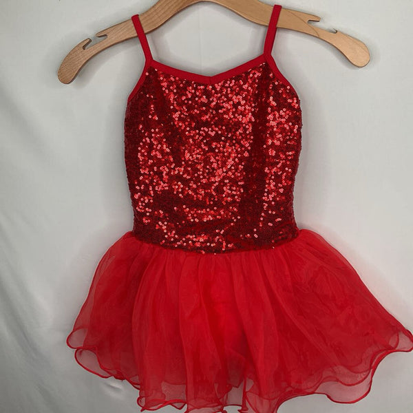 Size 10-12: Zaclotre Red Sequin/Tulle Dance Dress