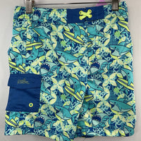 Size 6: UV Skinz Green/Blue Sharks Swim Shorts