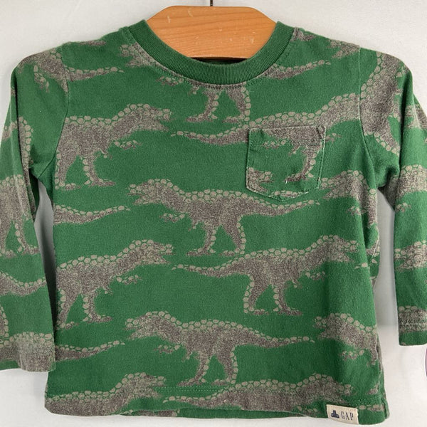 Size 18-24m: Gap Green/Grey Dinosaurs Long Sleeve Shirt