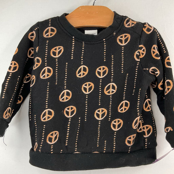 Size 9m: Nordstrom Black/Yellow Peace Signs Sweater