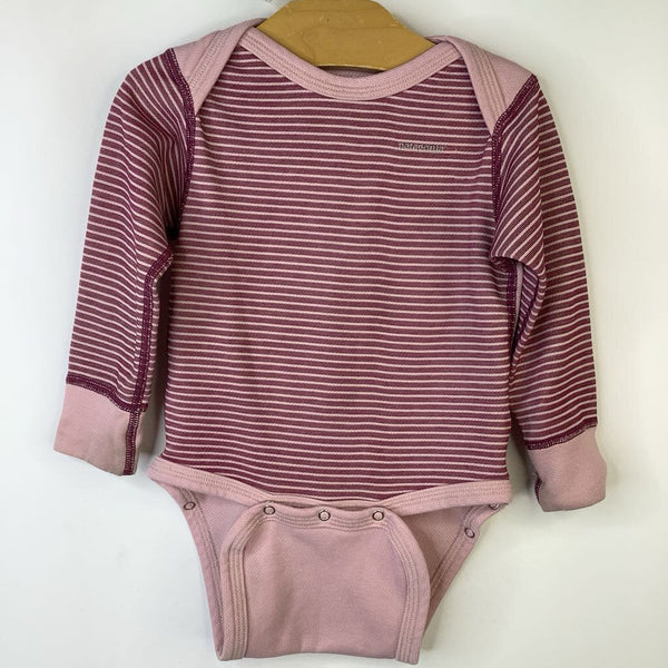 Size 6m Patagonia Two Tone Purple Striped Capilene Base Layer Onesie REDUCED