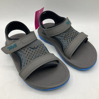 Size 11: Teva Grey & Blue Mesh Velcro Sandals NEW