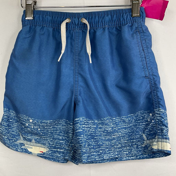 Size 5 (110): Hanna Andersson Blue/White Sharks Swim Shorts REDUCED