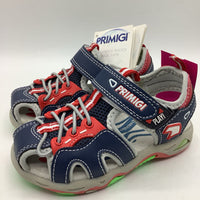 Size 8.5: Primigi Blue & Red Velcro Sandals