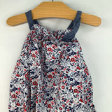 Size 6-12m: Gap White/Blue/Red Flowers Tank Onesie