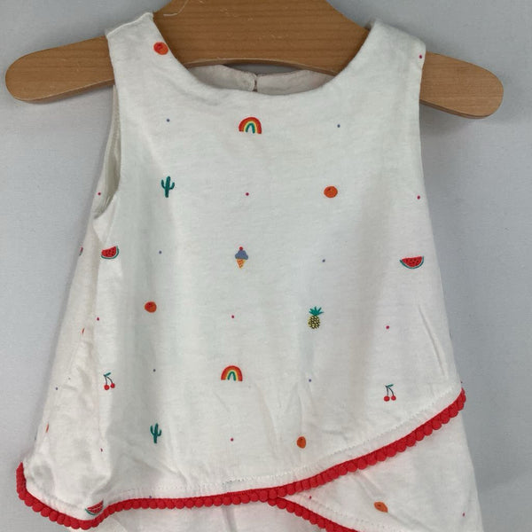 Size 3-6m: Gap White/Colorful Summer Shapes Onesie