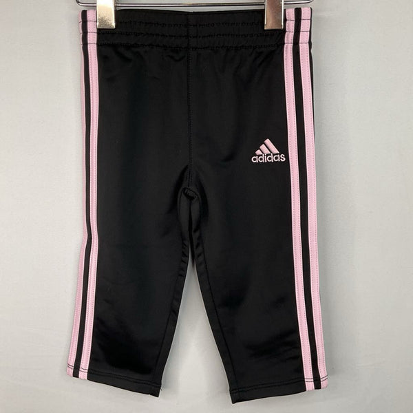 Size 6m: Adidas Black/Pink Side Stripe Track Pants