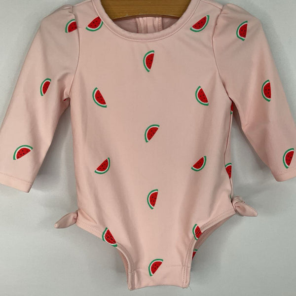 Size 0-12m: Gap Pink/Red/Green Watermelons 1pc Rash Guard Suit