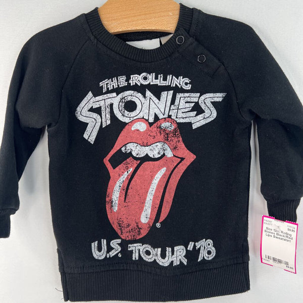 Size 12m: Rolling Stones Black/Red Lips Sweatshirt