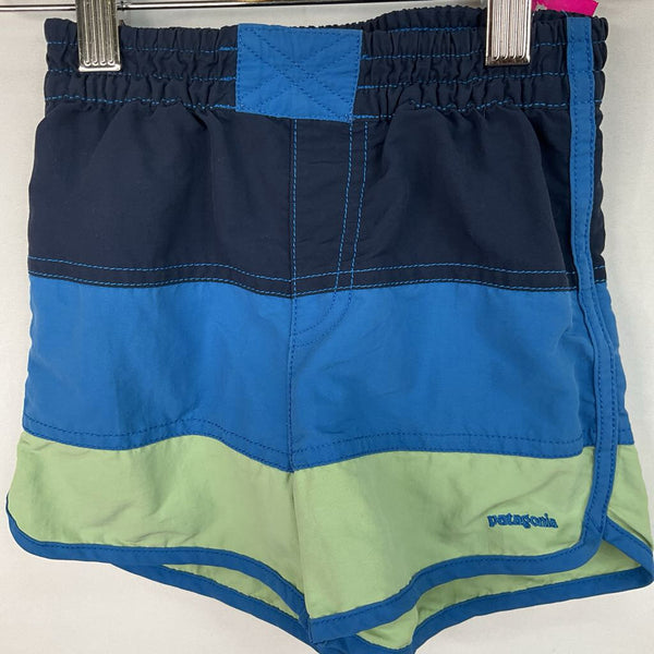 Size 5: Patagonia Blue/Green Striped Board Shorts