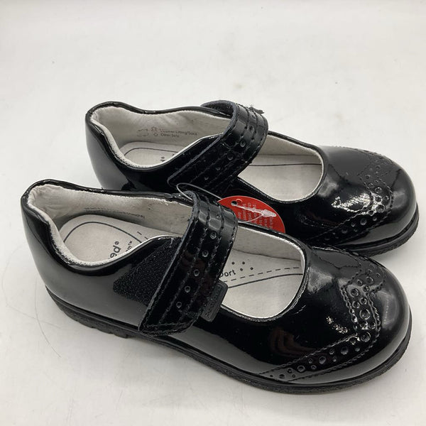 Size 9-9.5: Pediped Autumn/BLACK Patent Pattern Mary Jane Velcro Shoes NEW