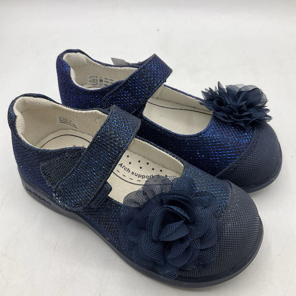 Size 8.5: Pediped Grip-n-Go Estelle/NAVY SPARKLY Velcro Mary Jane Shoes NEW