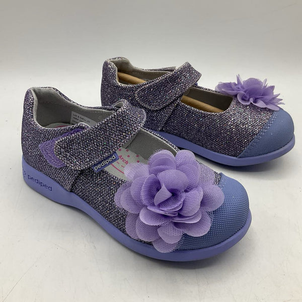 Size 8.5: Pediped Grip-n-Go Estelle/LAVENDER SPARKLY Velcro Mary Jane Shoes NEW