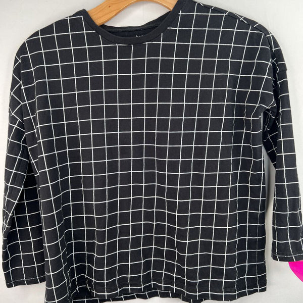 Size 8: Tea Black/White Grid Long Sleeve Shirt