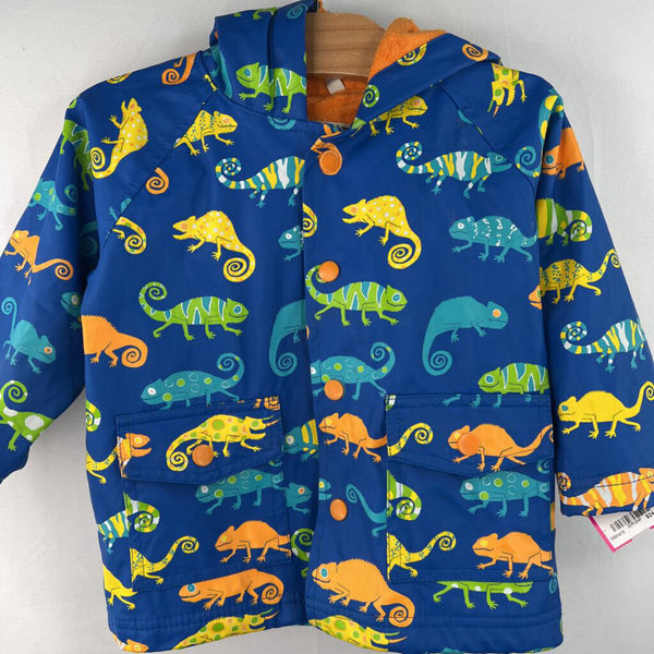 Size 12-18m: Hatley Blue/Colorful Chameleons Terry Cloth Lined Rain Coat