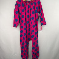 Size 12-18m: Tea Purple/Blue Dots Long Sleeve Snap-Up Romper