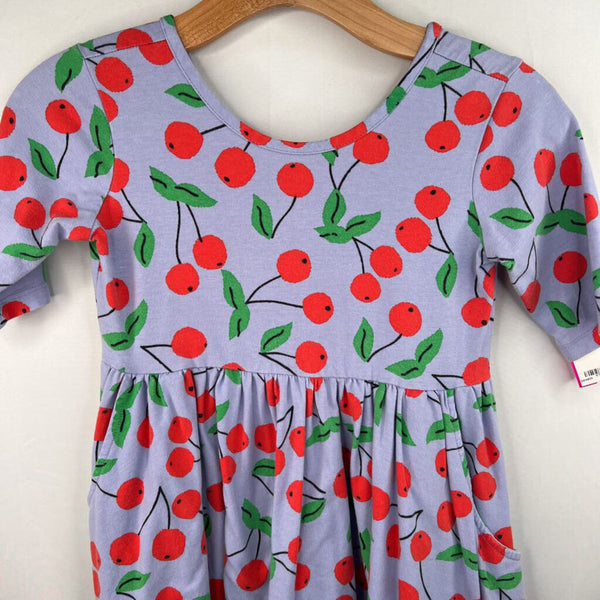 Size 10 (140): Hanna Andersson Purple/Red Cherries Dress