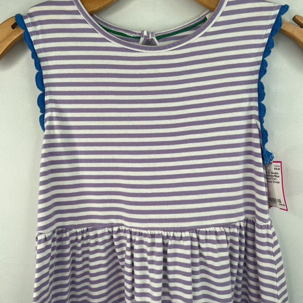 Size 9-10: Boden Purple/White/Blue Stripes/Trim Sleeveless Dress